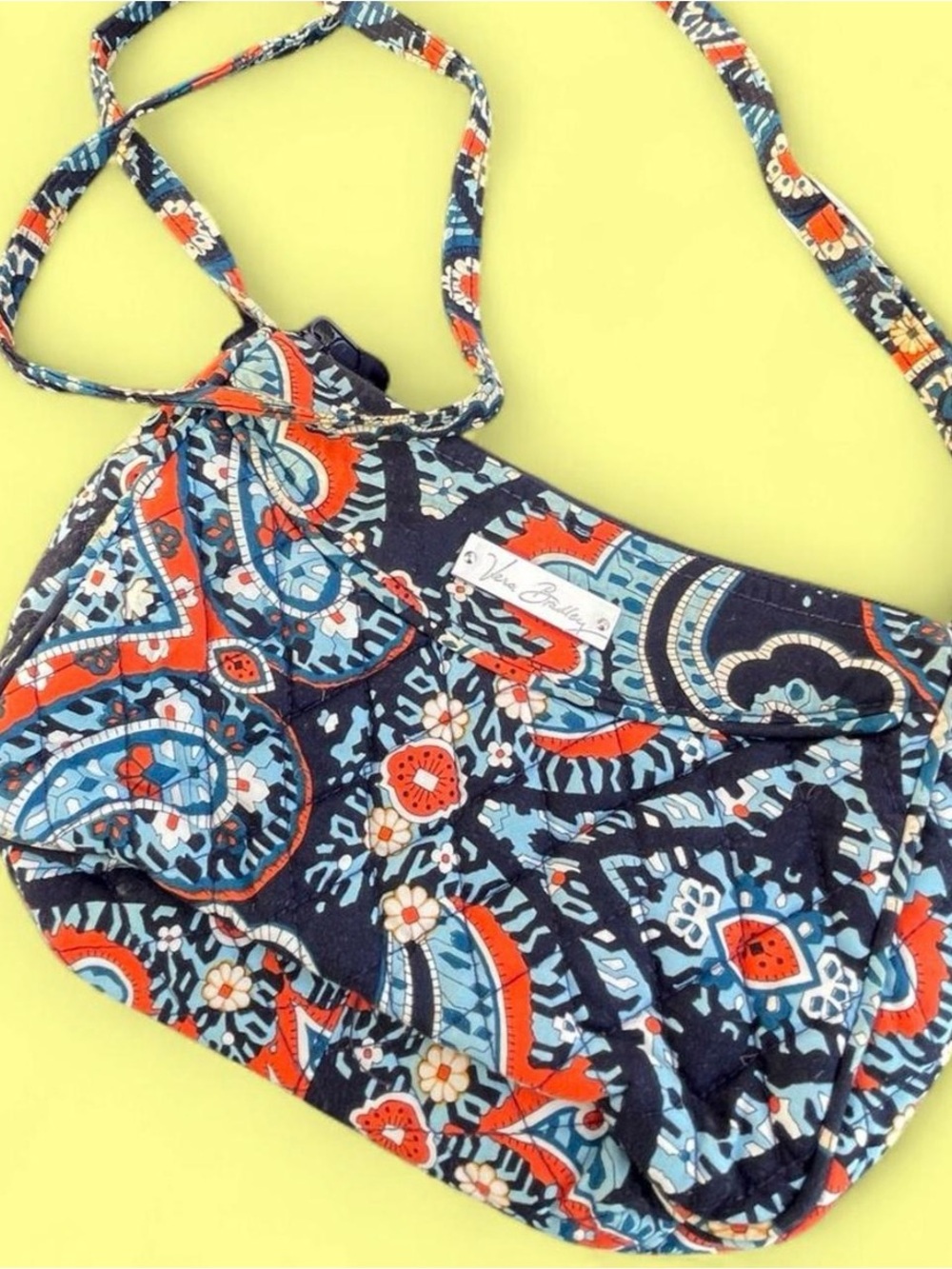 Vera Bradley retired Marrakesh Floral Paisley Crossbody with Orange Accents